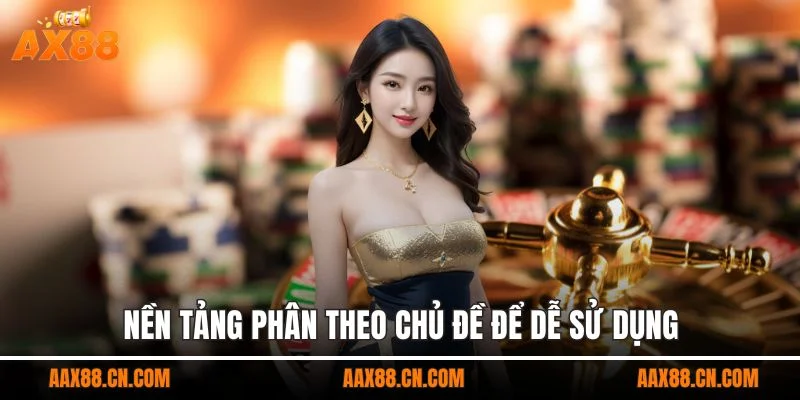 Nền tảng phân theo chủ đề để dễ sử dụng